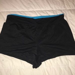 black & blue athletic shorts
